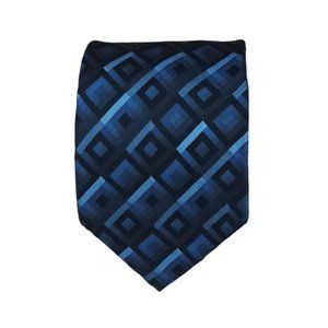 STRELLSON Blue Geometric Silk Tie ITALY 60"/ 3.7" EC